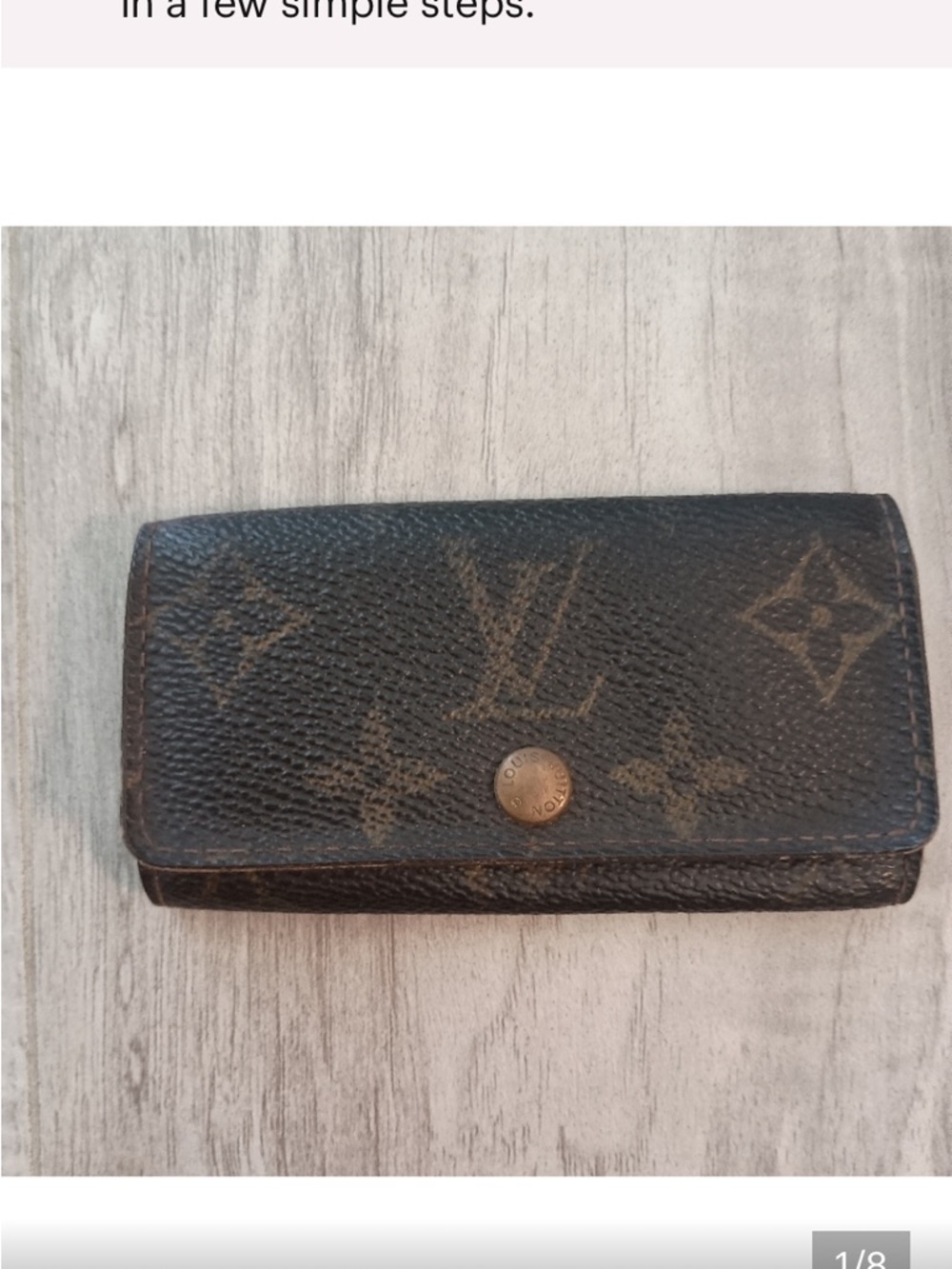 Louis Vuitton Monogram Canvas Key Pouch in Dark Brown key holder